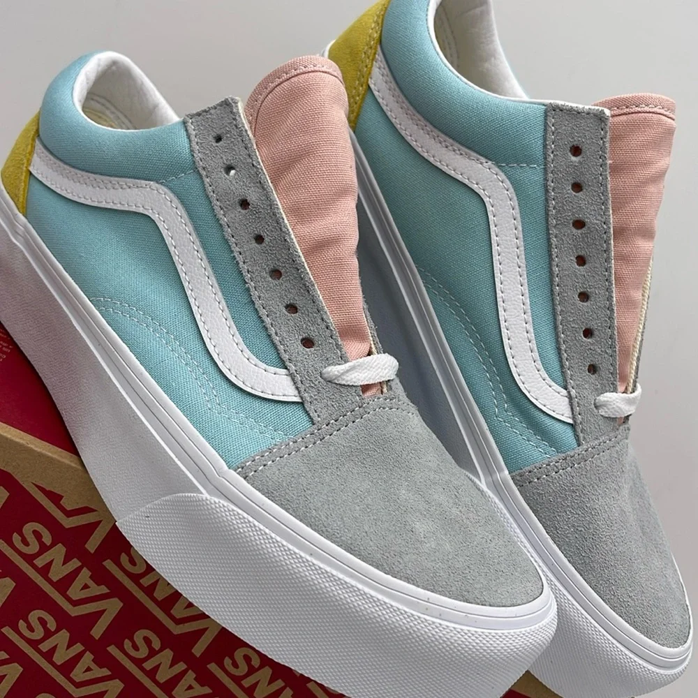 Vans WMNS Old Skool Platform (Color Block) Pastel/True VN0A5KRG80J Platforms